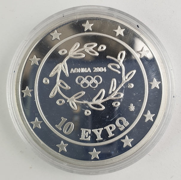 Ελλάδα - 10 Ευρώ 2004, Λαμπαδηδρομία Ολυμπιακών Αγώνων - Βόρεια και Νότια Αμερική, Ασημένιο